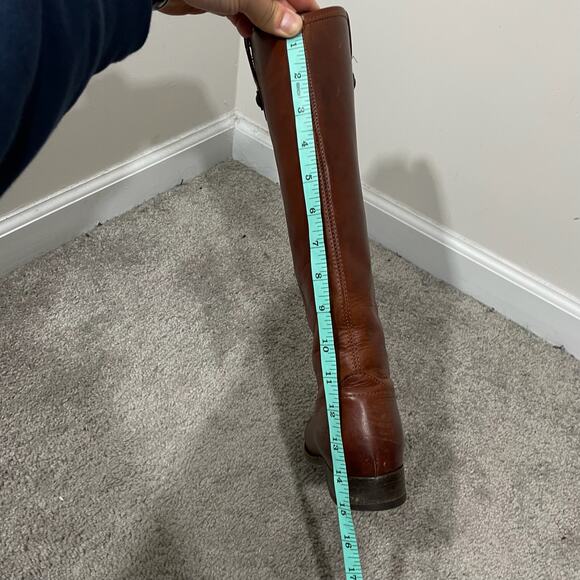 Frye Melissa Button Pull-On Leather Tall Riding Boots Womens Sz 7.5 Cognac Brown - Picture 13 of 14